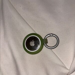 Apple AirTag with Olive Holder and Metallic Keyring